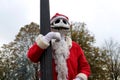 Cosplayer dressed as Santa Jack Skellington from the animation film The Nightmare Before Christmas. Lucca Comics and Games 2023.