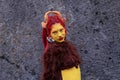 Cosplayer girl dressed as Hormone Monstress, character from the animated series Big Mouth.