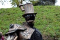 Cosplayer man wearing Steampunk clothes. Lucca Comics and Games 2023 cosplay event.