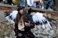 Cosplayer man wearing Steampunk clothes at Lucca Comics and Games 2023 cosplay event.