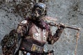 Cosplayers dressed as Steampunk Post Apocalyptic Warrior at the Lucca Comics and Games 2022 cosplay event.