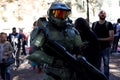 Cosplayer dressed as John-117, called the Master Chief. Character from the Halo video game series at the Lucca Comics and Games.