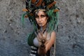 Cosplayer girl dressed as Medusa, character from Greek mythology at the Lucca Comics and Games 2022 cosplay event.