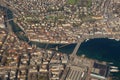 Lucerne Chapel Bridge Luzern Switzerland town City aerial view p