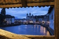 Lucerne seen from Spreuer Bridge Royalty Free Stock Photo