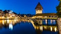 LUCERNE, SWITZERLAND - AUGUST 2: Views of the famous bridge Kape