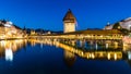 LUCERNE, SWITZERLAND - AUGUST 2: Views of the famous bridge Kape