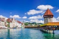 Lucerne, Switzerland - Chapel Bridge Royalty Free Stock Photo