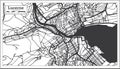 Lucerne Switzerland City Map in Black and White Color in Retro Style