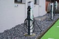 LUCERNE, Switzerland - December 2020: charging station STS e-mobility in city of Lucerne, concept of development of alternative