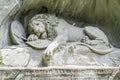 Lucerne / Switzerland - June 12 2019: Lion Monument in Lucerne Switzerland, it commemorates the Swiss Guards who were massacred in