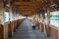 LUCERNE, SWITZERLAND - JUNE 13, 2016: Unidentified woman passing