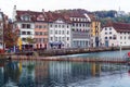 Lucerne, Switzerland - October 19, 2017: Water spike, regulation