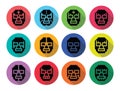 Lucha Libre, luchador pixelated Mexican wrestling masks black icons Royalty Free Stock Photo