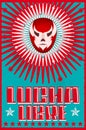 Lucha Libre wrestling spanish text Mexican wrestler mask silkscreen poster