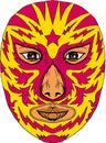 Luchador Mask Star Lightning Bolt Drawing