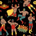 Luchadores Heroes Illustration Royalty Free Stock Photo