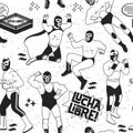 Luchadores Heroes Illustration Royalty Free Stock Photo