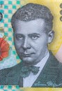 Lucian Blaga portrait on the 200 RON banknote. Coloseup of RON, Romanian Currency. Romanian RON, Lei Banknotes issued by BNR, Royalty Free Stock Photo