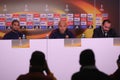 Luciano Spalletti and Bruno Peres during press conference Royalty Free Stock Photo