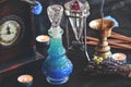 Lucid dreaming good night potion on a witch wiccan altar Royalty Free Stock Photo