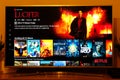 Lucifer - Netflix television screen with popular series choice. Movies Royalty Free Stock Photo