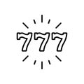 777 Luck Fruit Machine Black Line Icon. Play Gambling Jackpot Money. 777 Slot Machine Las Vegas. Casino Lucky Jackpot Royalty Free Stock Photo