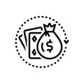 Black line icon for Luck, fate and fortune Royalty Free Stock Photo