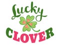 Luck and love poster with clover