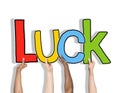 Luck Lucky Blessed Hands Holding White Background Concept Royalty Free Stock Photo