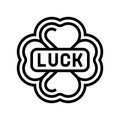 luck slot game line icon vector illustration