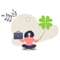 Luck for success, blessing for work opportunity, fortune or chance, good luck or happiness concept.flat vector illustration