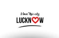lucknow city name love heart visit tourism logo icon design