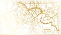 Lucknow India City Map in Retro Style in Golden Color. Outline Map