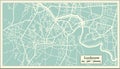 Lucknow India City Map in Retro Style. Outline Map.