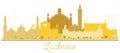 Lucknow India City Skyline Golden Silhouette.