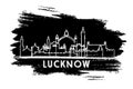 Lucknow India City Skyline Silhouette. Hand Drawn Sketch