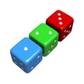 Lucky 1-2-3 Colourful Dice Royalty Free Stock Photo