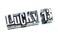 Lucky 13 Royalty Free Stock Photo
