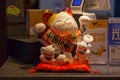 Lucky cat on the counter of a Japanese restaurant