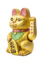 The Lucky Cat - Maneki Neko holding the Koban coin Royalty Free Stock Photo