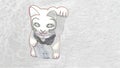 lucky cat mean symbol of good luck charm, japanes doll figurine known as maneki neko. Royalty Free Stock Photo