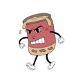 Angry peanut butter jar with rubber hose style
