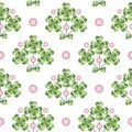 Lucky charm, four-leaf clover seamless Royalty Free Stock Photo