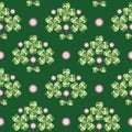 Lucky charm, four-leaf clover seamless Royalty Free Stock Photo