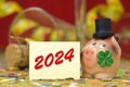 lucky charm and talisman as symbol in new year 2024