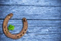 Lucky charms, wooden background Royalty Free Stock Photo