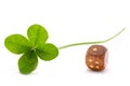 Lucky clover and die Royalty Free Stock Photo