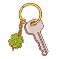 Lucky clover keyring charm drawing Royalty Free Stock Photo