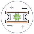 Lucky Clover Ticket Icon for Raffle, Lottery, or Promotion Royalty Free Stock Photo